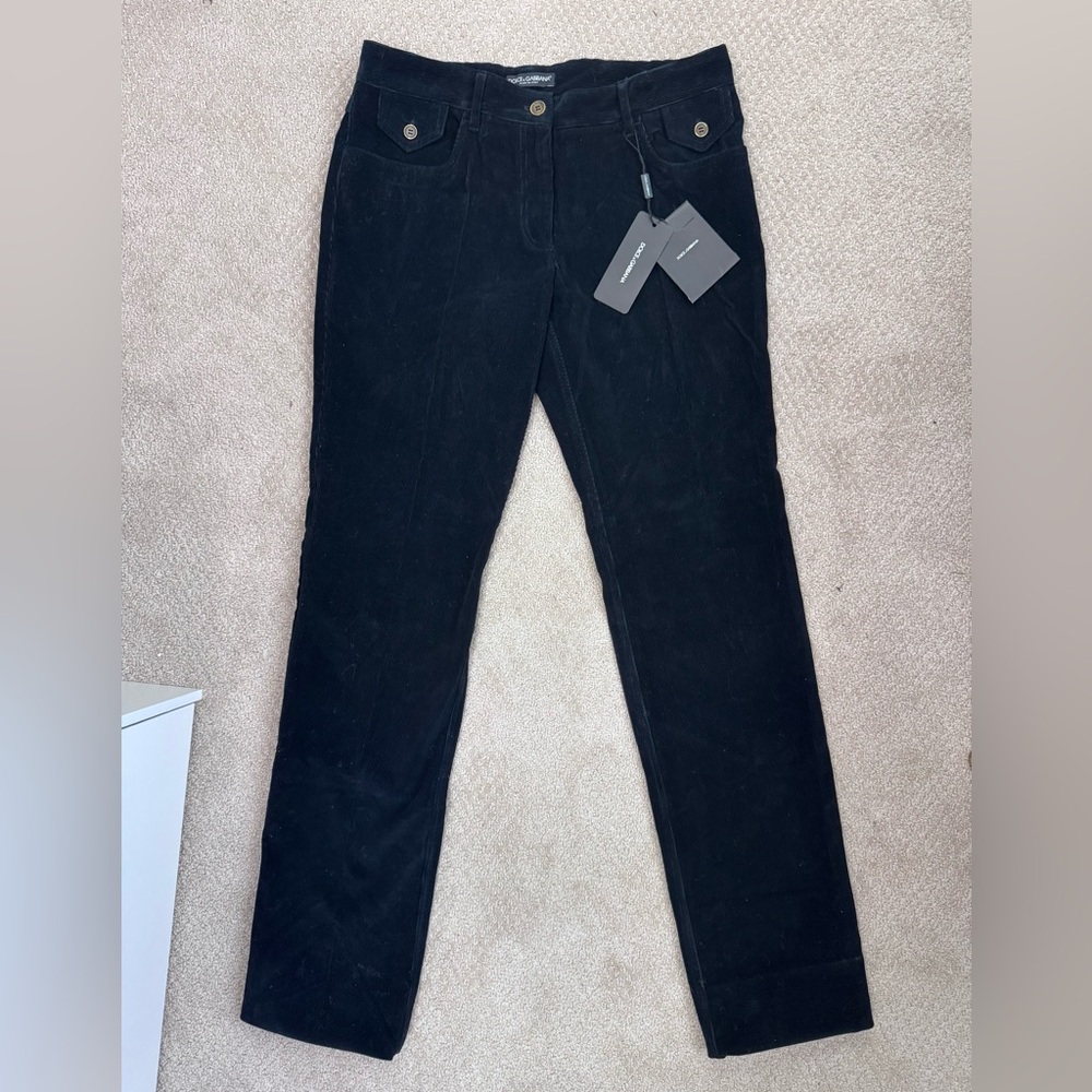 Dolce & Gabbana Black Corduroy Pants